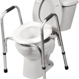 Raised Toilet Seat and Safety Frame