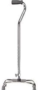 Quad Cane with Large Base Chrome